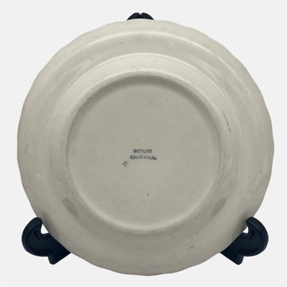 Vintage Metlox Poppytrail Vernon Ware Fruit Basket 4 Salad Plates 7.5" USA - Picture 5 of 6